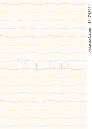 Easy handwritten line background series | Fine, wavy horizontal lines 134748634