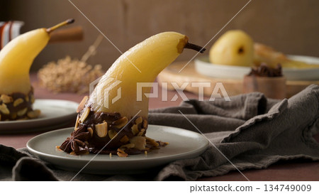 Poached conference pears Poached conference pears 134749009