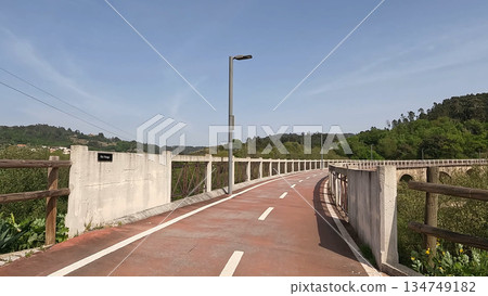 Point of view shot of riding a bicycle 134749182