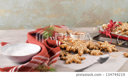 Christmas cookies on kitchen countertop Christmas cookies on kitchen countertop 134749219