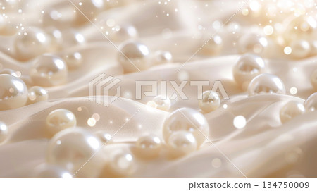 美麗的光滑珍珠布料商業背景，採用生成式人工智慧技術 134750009
