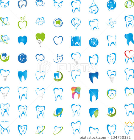 Teeth logos collection, tooth, dental implant, dentist, dentistry, dental care 134750381