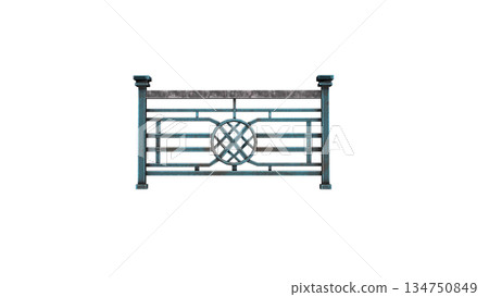 Illustration of a metal fence seen from the front Illustration of a metal fence seen from the front 134750849