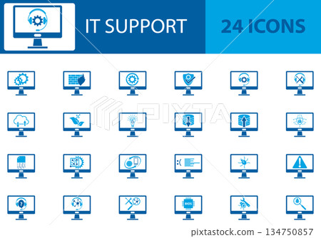 IT Support Icons, IT Icons, Icons Collection, Icons Set IT Support Icons, IT Icons, Icons Collection, Icons Set 134750857