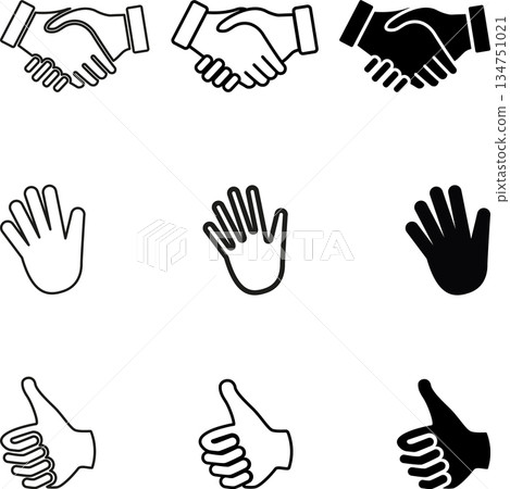 Various Hands Collection, Handshake, Thumbs Up, Hand, Hands Icons 134751021