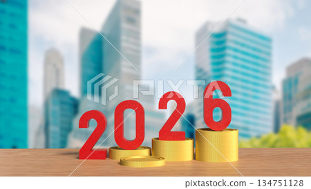 Financial Growth Planning Concept for Year Twenty Twenty Six 3d render. Financial Growth Planning Concept for Year Twenty Twenty Six 3d render. 134751128