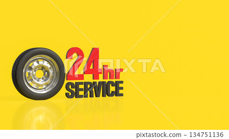 Twenty Four Hour Automotive Roadside Service Concept 3d render. Twenty Four Hour Automotive Roadside Service Concept 3d render. 134751136