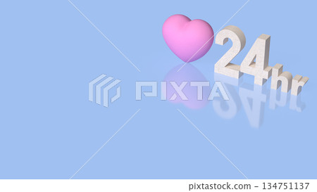 Twenty Four Hour Care and Love Service Concept 3d render. Twenty Four Hour Care and Love Service Concept 3d render. 134751137