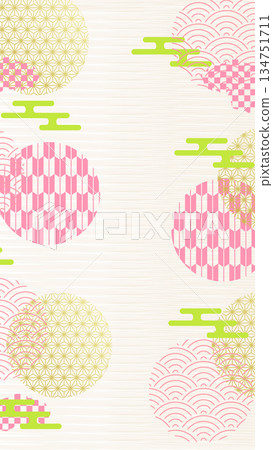 日式圖案春季設計背景 134751711