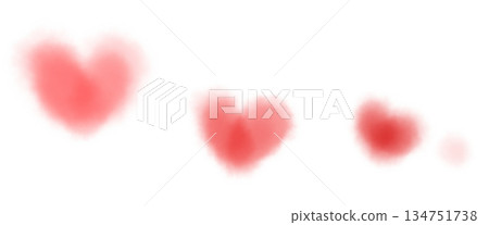 Watercolor heart line material Watercolor heart line material 134751738