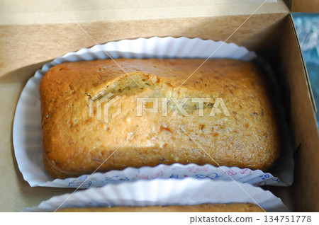 banana cake or banana bread or almond bread , loaf of bread banana cake or banana bread or almond bread , loaf of bread 134751778