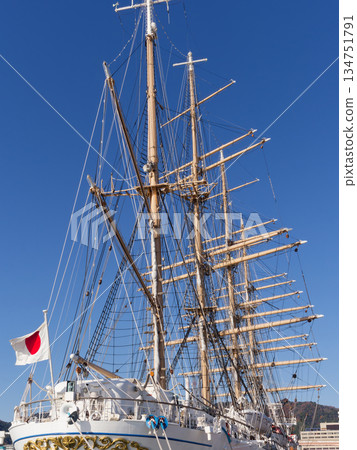 停泊在港口的帆船 134751791