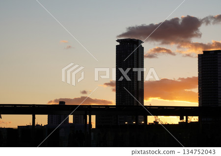 Osaka Umeda sunset scenery 134752043