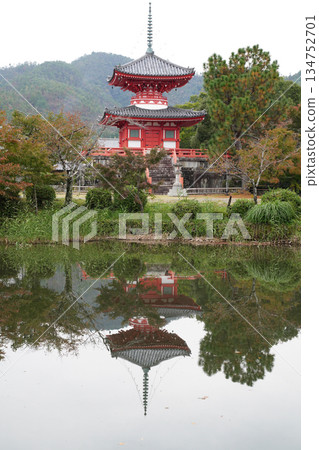 Autumn scenery of Osawa Pond at Daikakuji Temple in Kyoto 134752701
