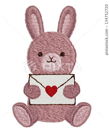 【情書與毛絨兔子】手工刺繡插畫材料 【情書與毛絨兔子】手工刺繡插畫材料 134752720