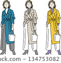 Woman in coat 134753082