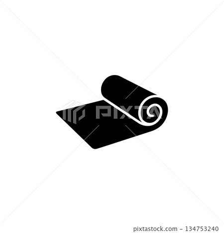 yoga mat icon silhouette rolled fitness exercise mat for workout training stretching pilates and meditation isolated illustration yoga mat icon silhouette rolled fitness exercise mat for workout training stretching pilates and meditation isolated illustration 134753240