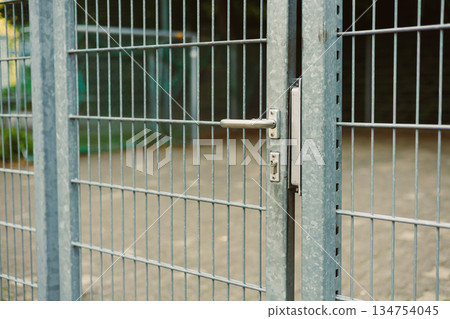 This highquality metal fence gate features a reliable lock mechanism, ensuring secure enclosures that are perfect for urban areas where safety and security are essential for properties and gardens This highquality metal fence gate features a reliable lock mechanism, ensuring secure enclosures that are perfect for urban areas where safety and security are essential for properties and gardens 134754045