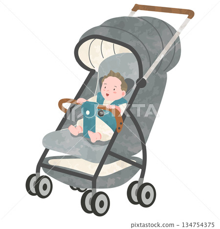 Baby on a stroller Baby on a stroller 134754375