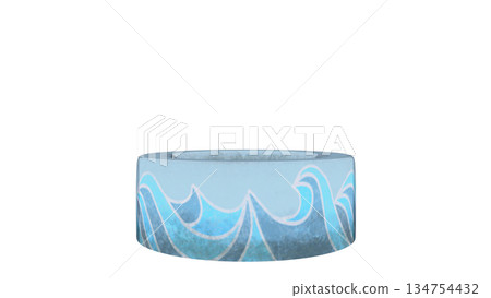 Illustration of a round planter seen from the side 134754432