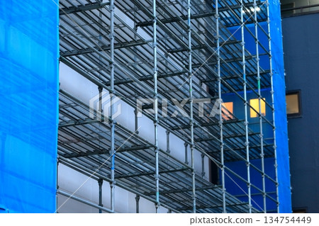 External scaffolding for construction work External scaffolding for construction work 134754449