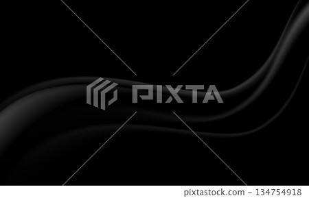 Abstract black fabric satin wave background texture vector Abstract black fabric satin wave background texture vector 134754918