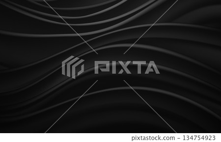 Abstract black fabric satin wave background texture vector Abstract black fabric satin wave background texture vector 134754923