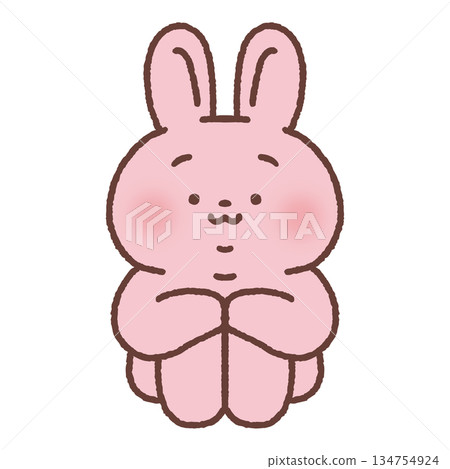 Cute rabbit sitting on the floor 134754924