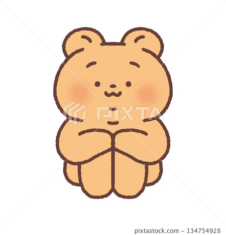 Cute bear sitting on the floor Cute bear sitting on the floor 134754928