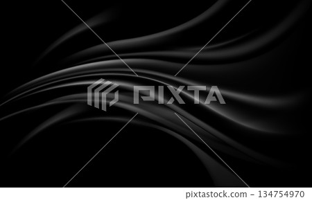 Abstract black fabric satin wave background texture vector Abstract black fabric satin wave background texture vector 134754970
