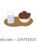 Illustration of water and dates, ideal for Ramadan, fasting guides 134755015