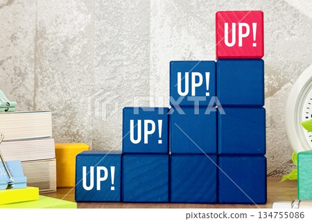 Up lettering and stairs Up lettering and stairs 134755086
