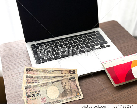 Online banking, paper passbook, money Online banking, paper passbook, money 134755284