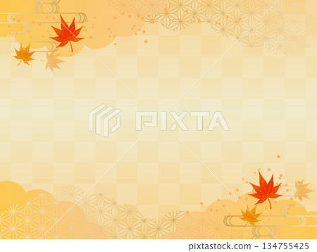 Autumn Japanese style frame background 134755425