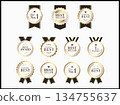 Laurel ranking medal gold banner set 134755637