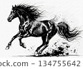 2026 Horse Year Ink Painting, Agricultural Life Portrait, Power and Good Luck 134755642