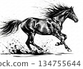 2026 Horse Year Ink Painting, Agricultural Life Portrait, Power and Good Luck 134755644