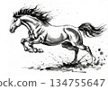 2026 Horse Year Ink Painting, Agricultural Life Portrait, Power and Good Luck 134755647