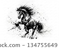 2026 Horse Year Ink Painting, Agricultural Life Portrait, Power and Good Luck 134755649