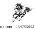 2026 Horse Year Ink Painting, Agricultural Life Portrait, Power and Good Luck 134755652