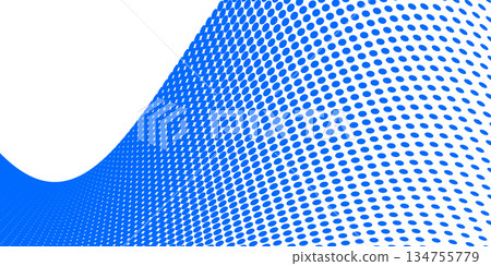 Abstract Blue Halftone Dot Wave Pattern on White Background, Modern Graphic Design. Vector illustration Abstract Blue Halftone Dot Wave Pattern on White Background, Modern Graphic Design. Vector illustration 134755779