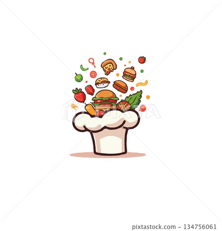 Culinary delight an artistic showcase of fast food imagination food explosion a symphony of flavor 134756061