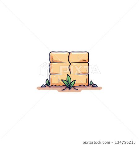 Resilient growth emerges from aged bricks a testament to nature's enduring power and beauty Resilient growth emerges from aged bricks a testament to nature's enduring power and beauty 134756213