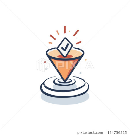 Stylized voting icon representing election process, digital choice, with check mark and location Stylized voting icon representing election process, digital choice, with check mark and location 134756215