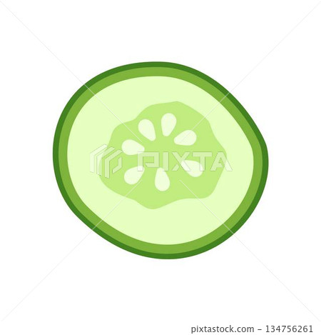 Illustration of Cucumber Slices Illustration of Cucumber Slices 134756261