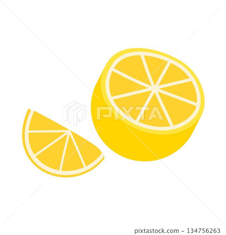 Lemon Slice. Bright Yellow Citrus Fruit Lemon Slice. Bright Yellow Citrus Fruit 134756263