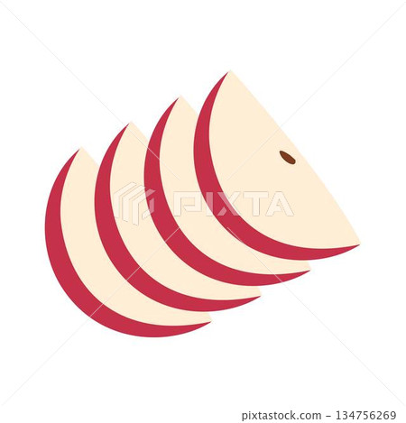 red apple fruit with seed 134756269