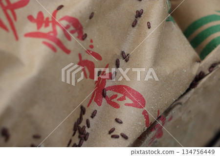 Infested rice bag 134756449