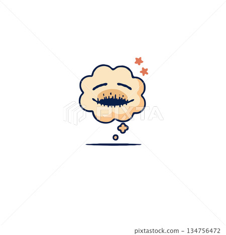 Dreamy thought bubble showing distressed face reflecting inner turmoil and expressing complex Dreamy thought bubble showing distressed face reflecting inner turmoil and expressing complex 134756472
