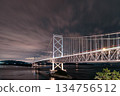 Illuminated Onaruto Bridge at night 134756512